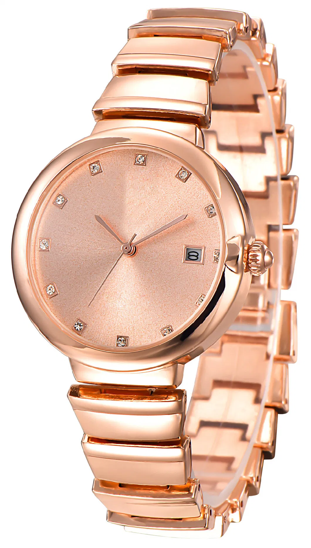 Stainless Steel Beautiful 3ATM Quartz Gold Lady Watch