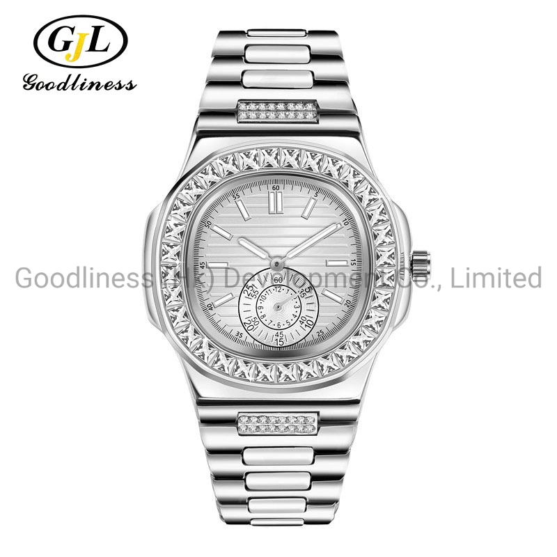 2021 New Hip Hop Jewelry Iced out Rhinestones Quartz Watches Stainless Steel Roman Watches 18K Gold Diamond Bezel Elite Watch